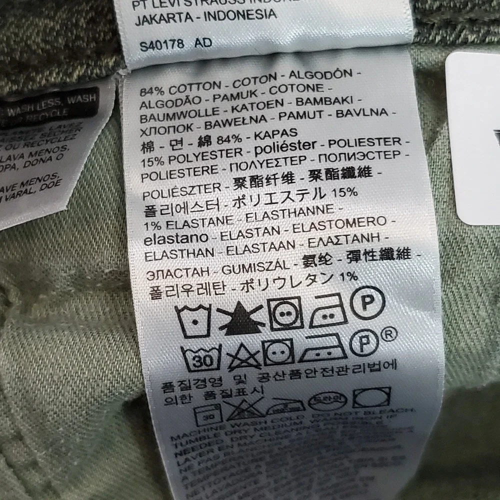 Levi's 511 Men Jeans 31X30 Green Denim 29.5